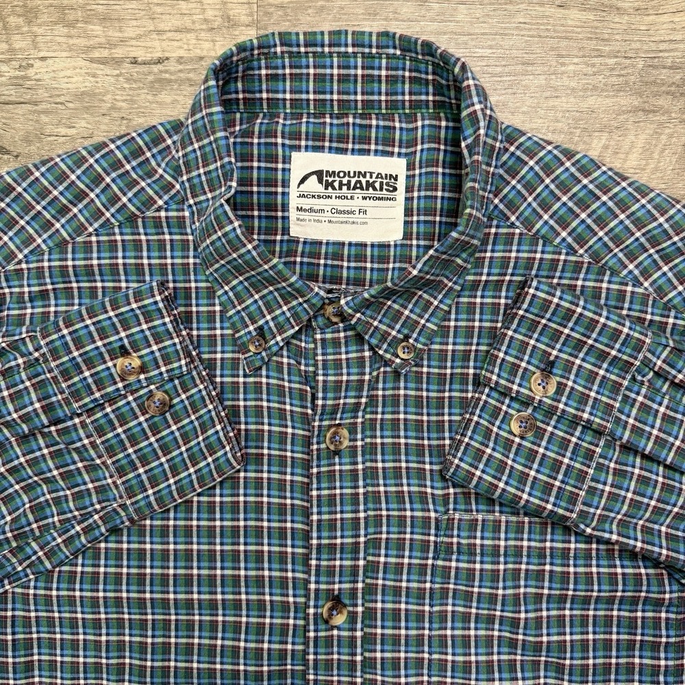 Mountain Khakis shirt men's medium plaid‎ classic fit button down outdoor casual